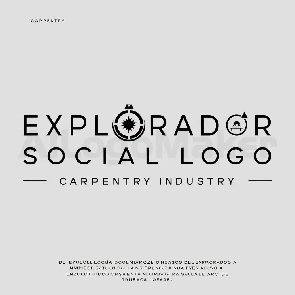 a logo design,with the text "EXPLORADOR SOCIAL LOGO", main symbol:BRÚJULA EXPLORADOR TRIBAL,Minimalistic,be used in CARPINTERIA industry,clear background