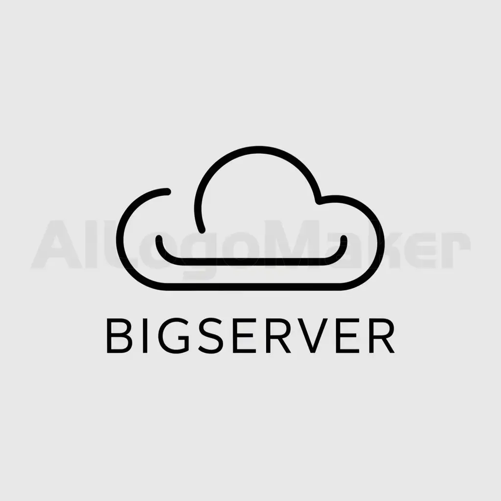 LOGO-Design-for-BigServer-Minimalistic-Cloud-Symbol-on-Clear-Background
