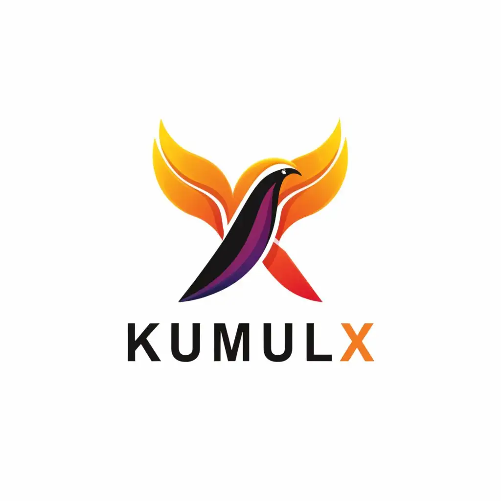 a logo design,with the text "Kumul X", main symbol:Bird of paradise ,Minimalistic,clear background