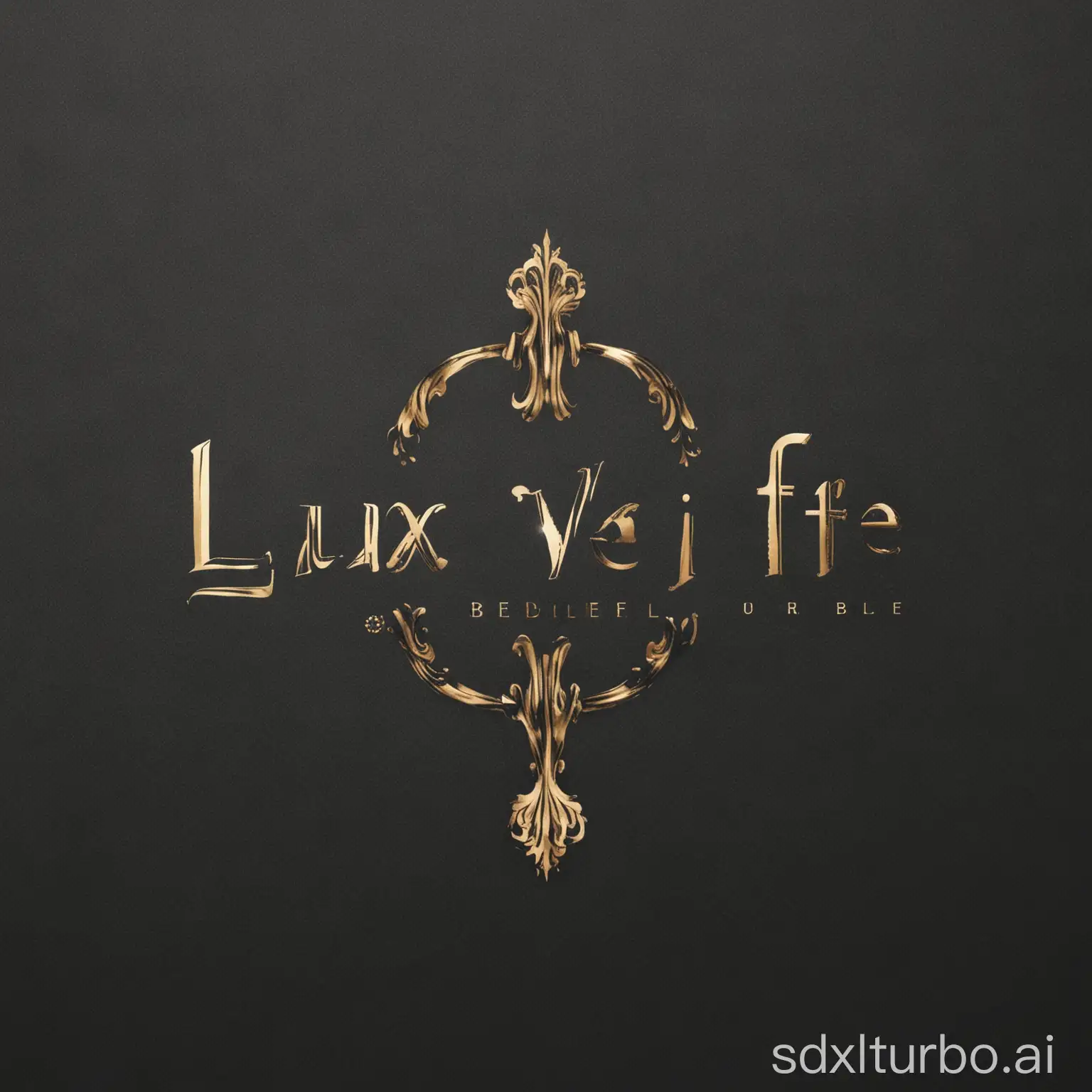 Create a luxurious and elegant logo for "LuxeVibeLife" that embodies a sophisticated lifestyle. Incorporate elements that evoke a sense of style, class, and vibrance to reflect a high-end living experience. Experiment with sleek fonts, sophisticated color palettes, and subtle design accents to convey a harmonious blend of luxury and contemporary living.