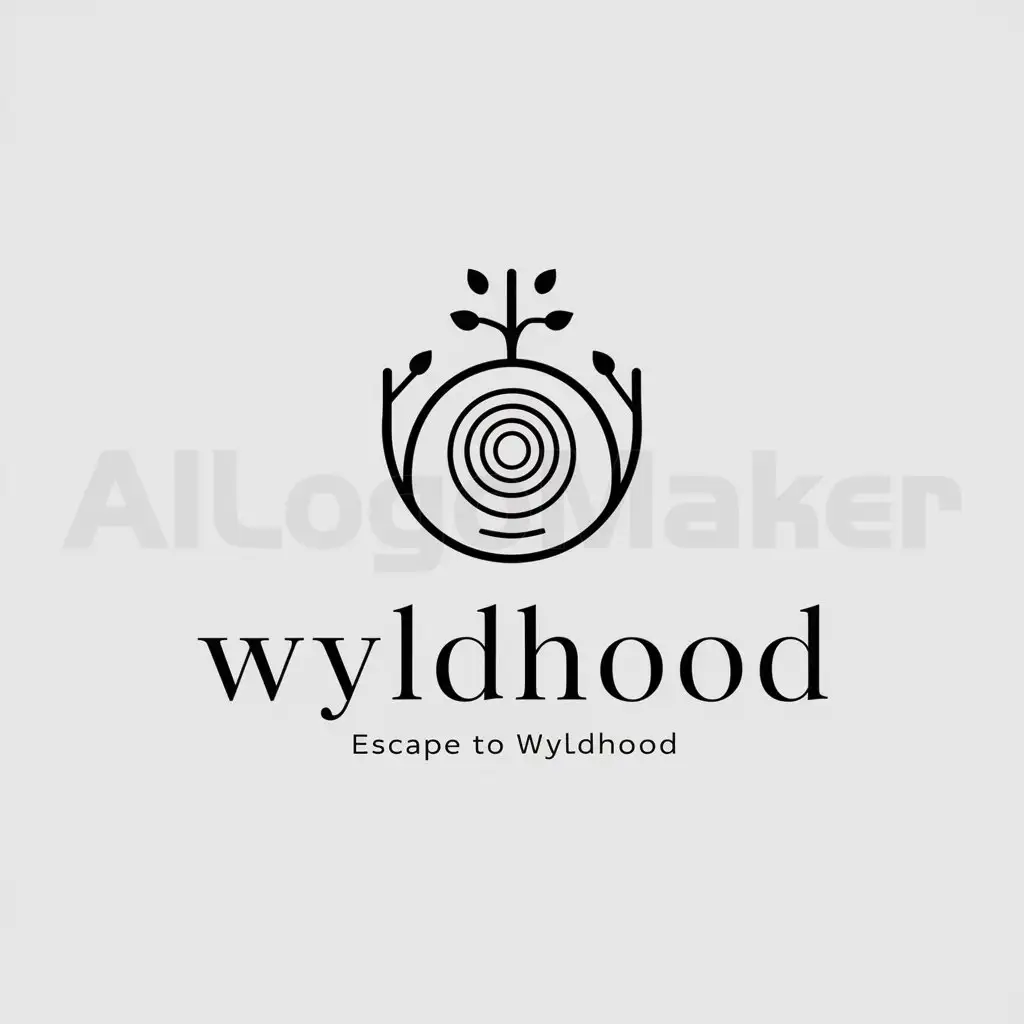 a logo design,with the text "Wyldhood", main symbol:create a logo and brand identity for my new business focusing on spirituality and nature. Company Name: Wyldhood Company Tagline: Escape To Wyldhood,Minimalistic,clear background
