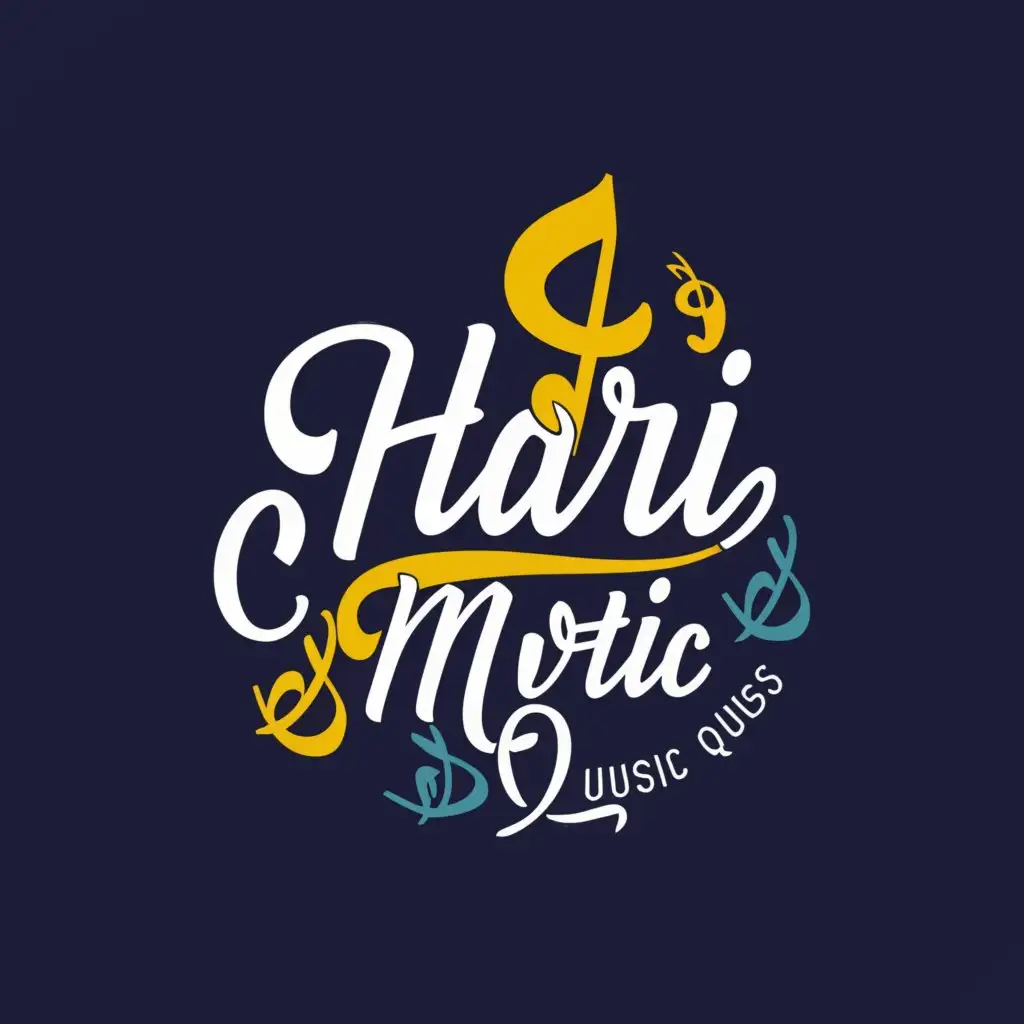a logo design,with the text "Hari music quotes", main symbol:Music,Moderate,clear background