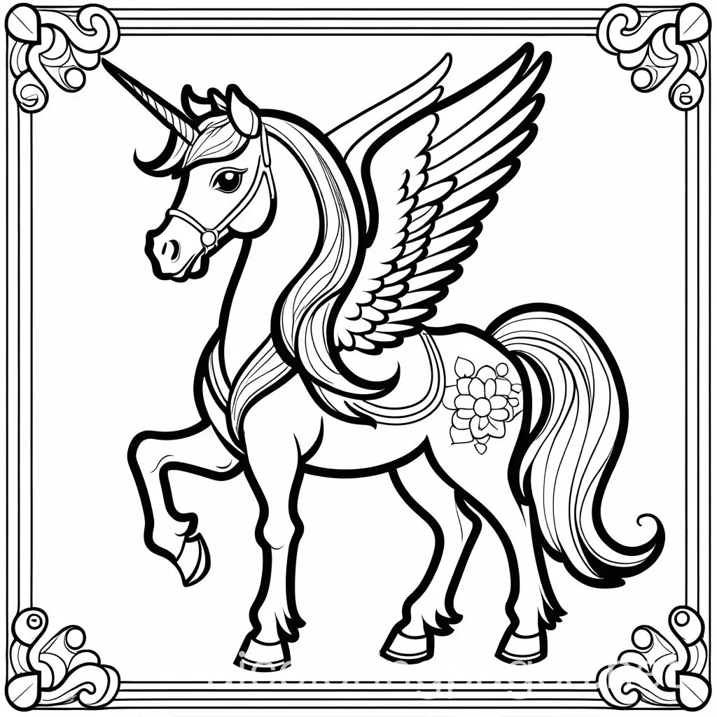 happy kawaii pegasus , Coloring Page, black and white, line art, white background, Simplicity, Ample White Space. The background of the coloring page is plain white to make it easy for young children to color within the lines. The outlines of all the subjects are easy to distinguish, making it simple for kids to color without too much difficulty, Coloring Page, black and white, line art, white background, Simplicity, Ample White Space. The background of the coloring page is plain white to make it easy for young children to color within the lines. The outlines of all the subjects are easy to distinguish, making it simple for kids to color without too much difficulty, Coloring Page, black and white, line art, white background, Simplicity, Ample White Space. The background of the coloring page is plain white to make it easy for young children to color within the lines. The outlines of all the subjects are easy to distinguish, making it simple for kids to color without too much difficulty