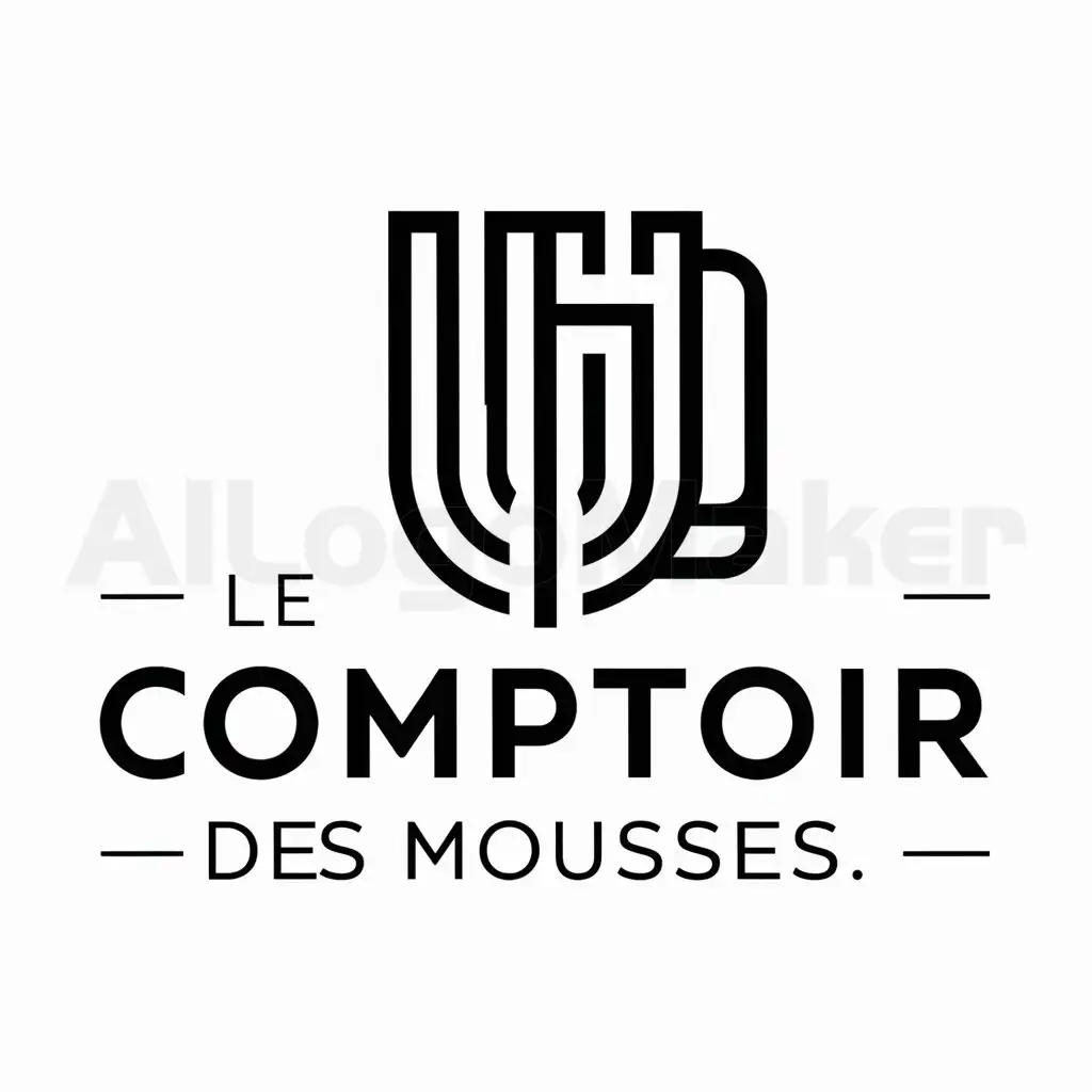 a logo design,with the text "Le Comptoir des mousses", main symbol:Bière,complex,be used in Retail industry,clear background