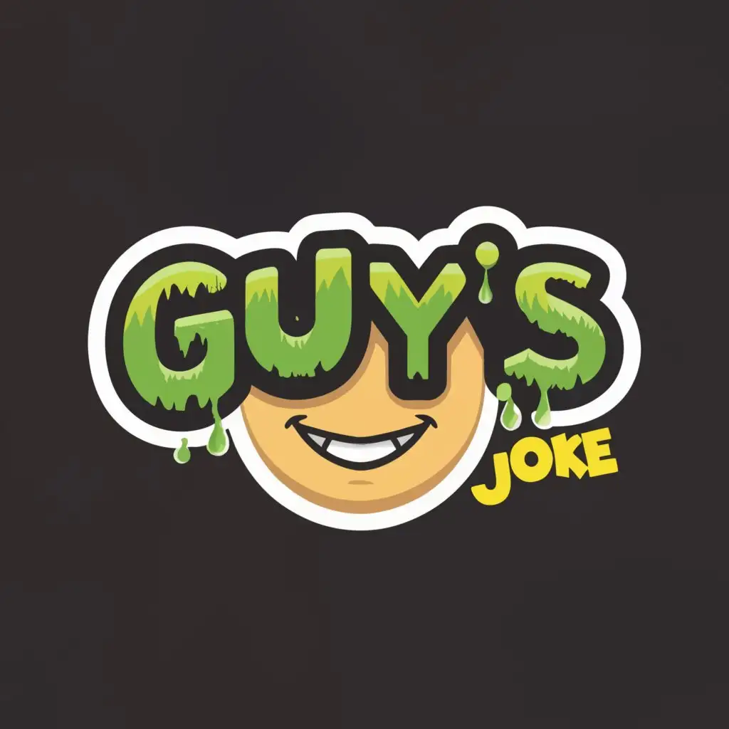 a logo design,with the text "guys joke", main symbol:emoji,Moderate,be used in Entertainment industry,clear background