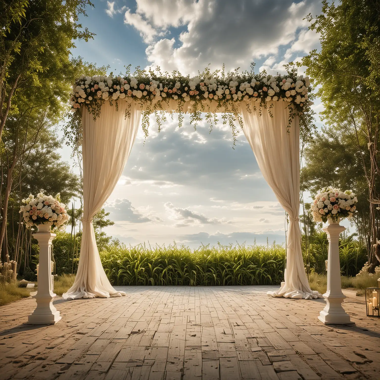 Luxurious Outdoor Wedding Ceremony with Elegant Decor