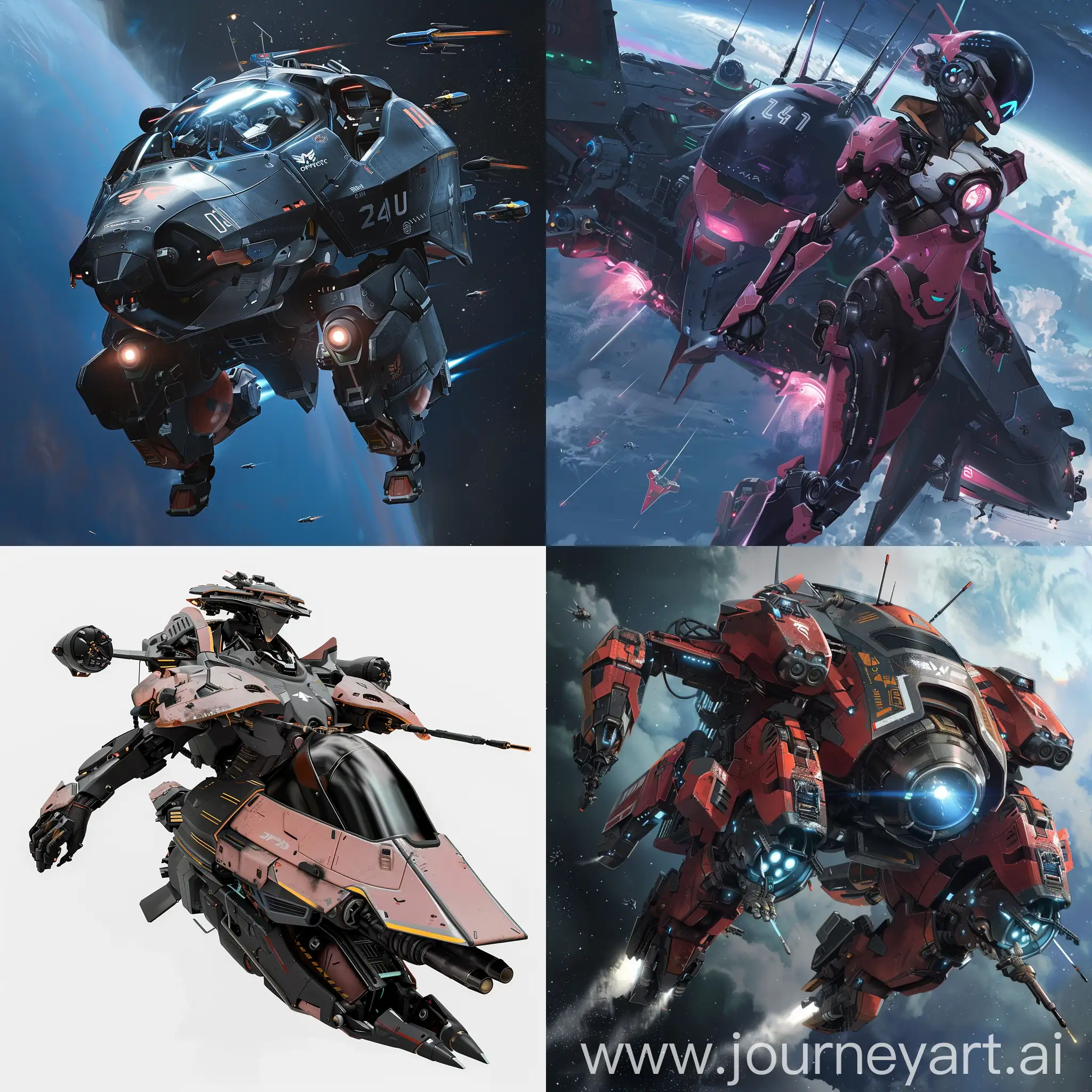 d.va mech from overwatch merged with a succubus frigate from eve online