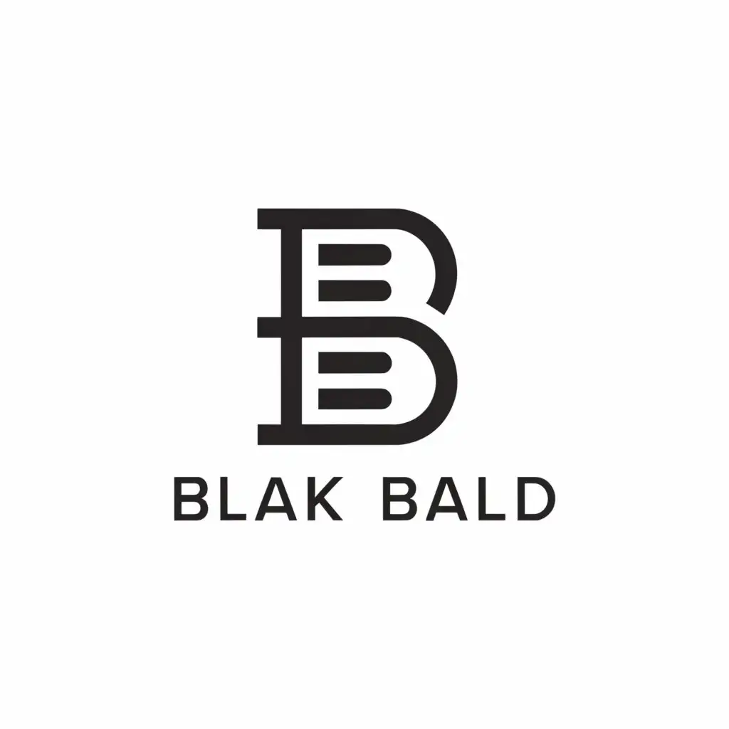 a logo design,with the text "BLAK BALD", main symbol:Letters,Minimalistic,be used in Internet industry,clear background
