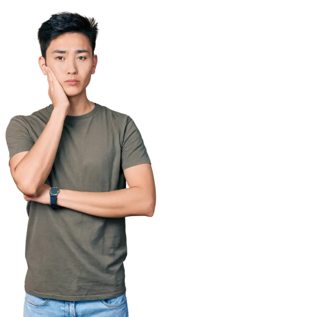 HighQuality-PNG-Image-of-a-Young-Chinese-Man-Waiting-and-Feeling-Upset