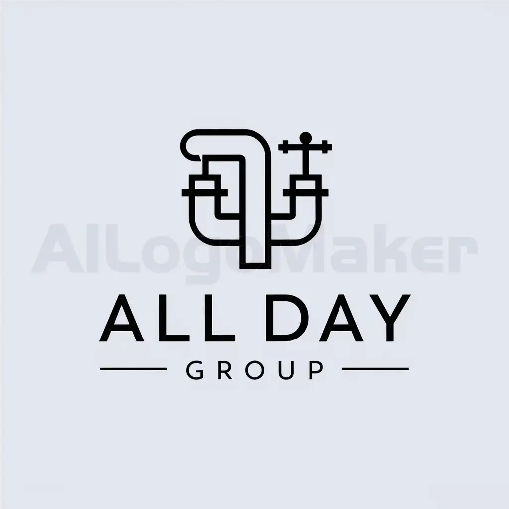 a logo design,with the text "All day group", main symbol:Plumbing, bathroom renovation, gas , hot water,Moderate,clear background
