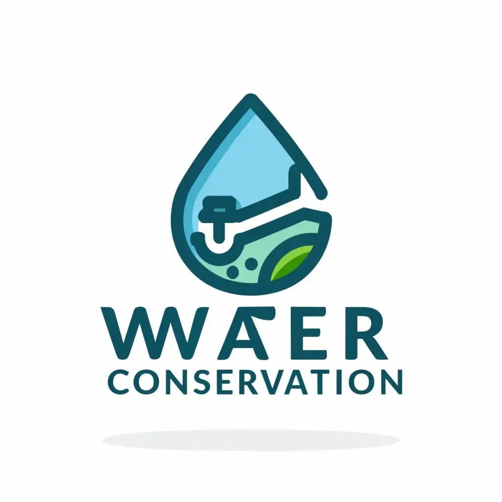 a logo design,with the text "water conservation", main symbol:water saving,Moderate,clear background