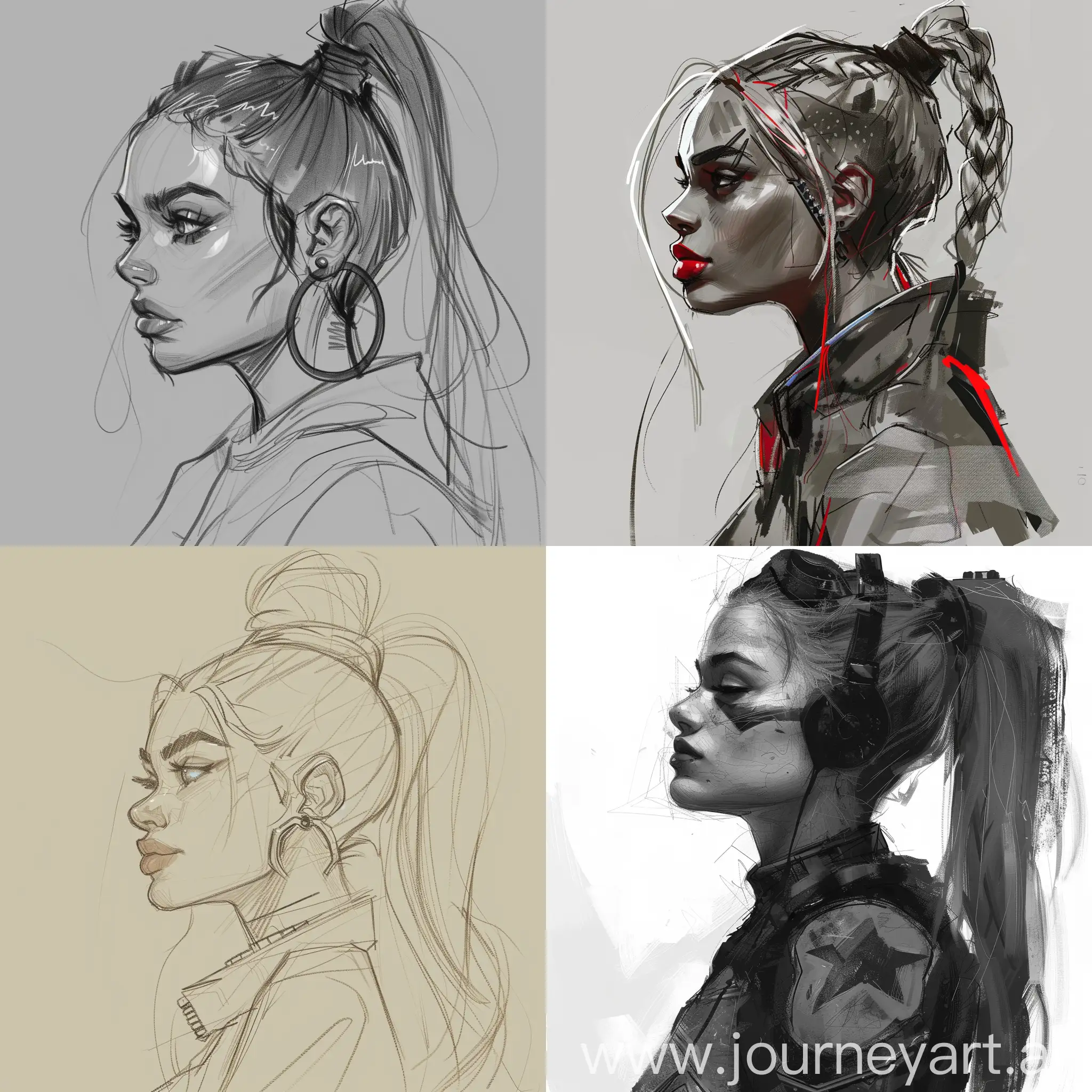 Profile-Portrait-of-Harley-Quinn-Digital-Drawing-Version-6
