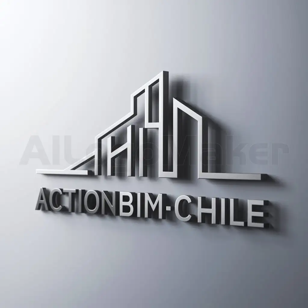 a logo design,with the text "ActionBimChile", main symbol:Edificio 3d,complex,be used in Construction industry,clear background