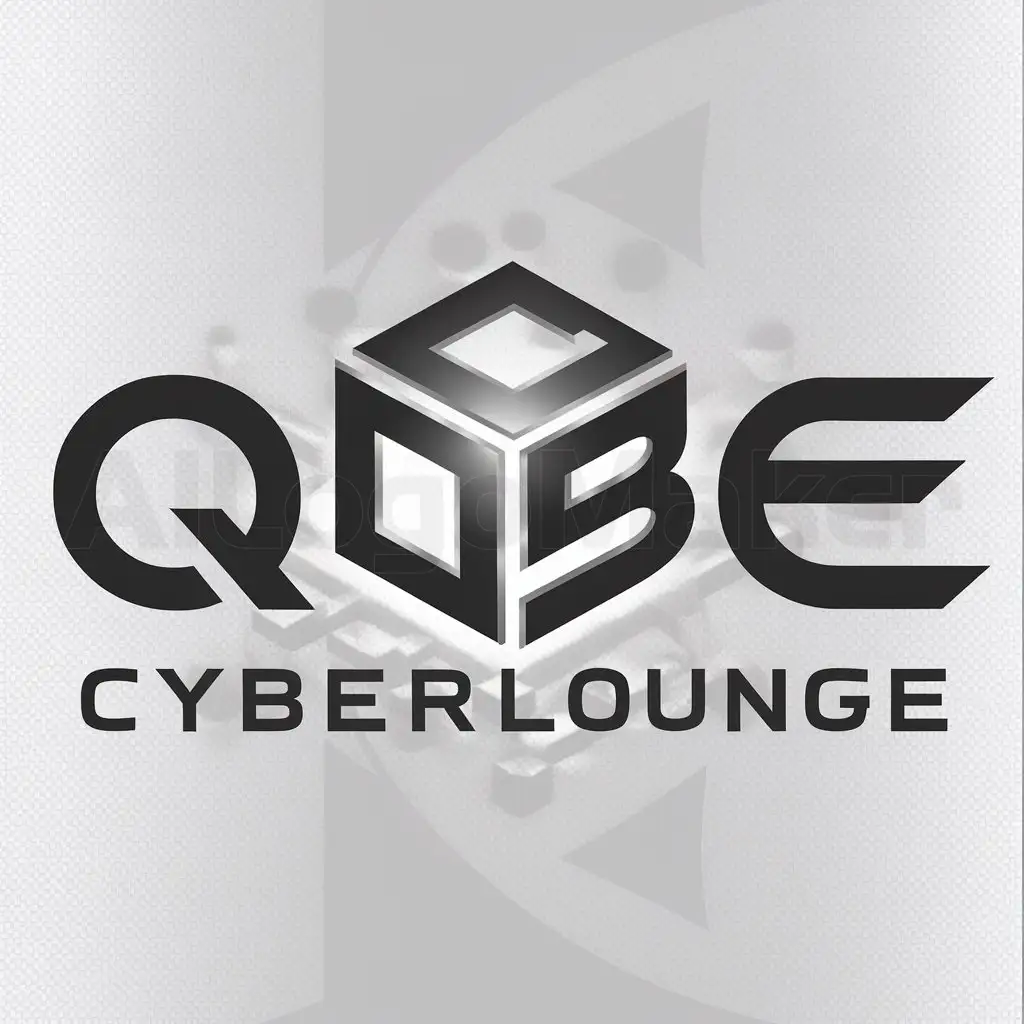 LOGO-Design-For-QUBE-CYBERLOUNGE-Futuristic-Cubic-Symbol-in-Internet-Industry
