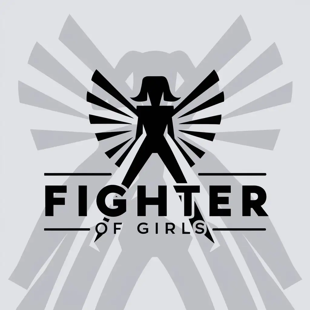 a logo design,with the text "fighter of girls", main symbol:Girl,complex,be used in game industry,clear background