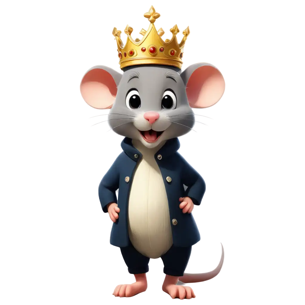 Cartoon-Mouse-in-Crown-PNG-Royaltythemed-Illustration-for-Digital-Content