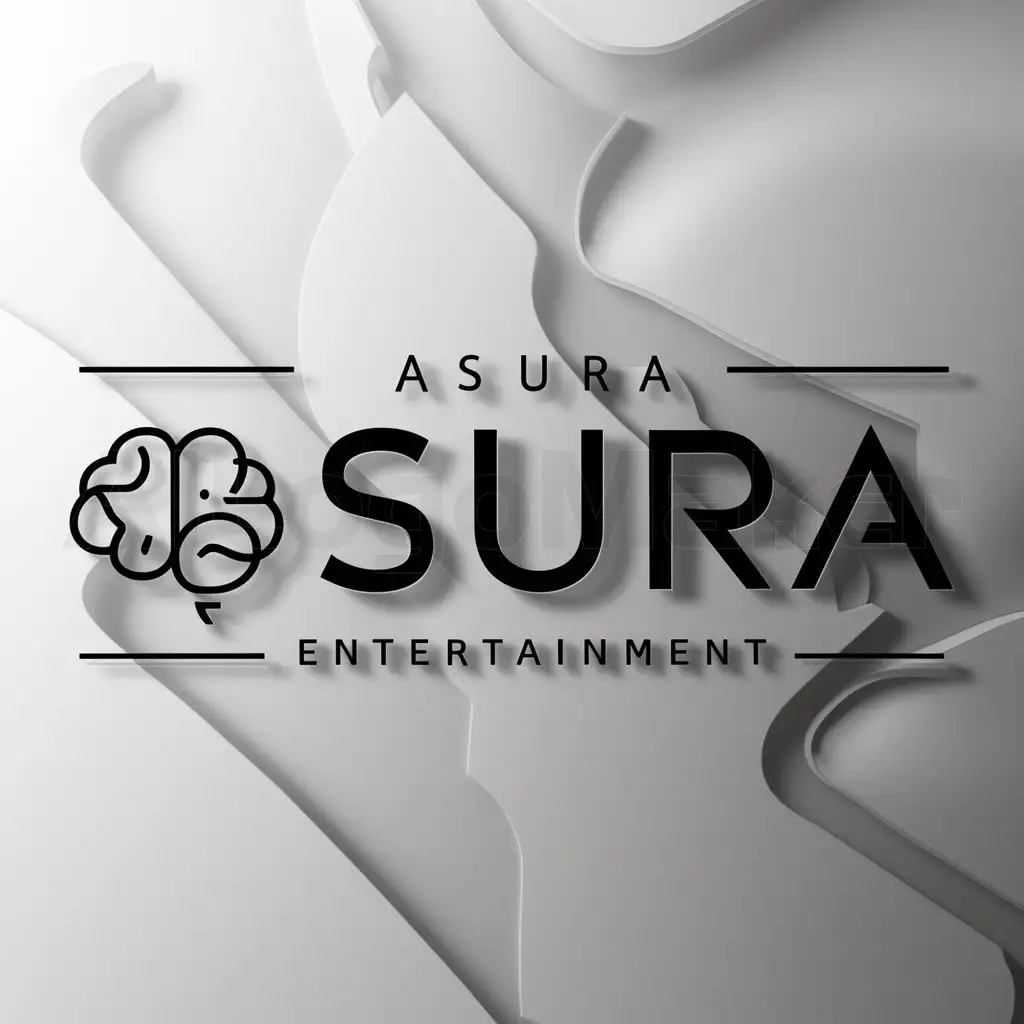 a logo design,with the text "aSuRA", main symbol:Mozg,Moderate,be used in Entertainment industry,clear background