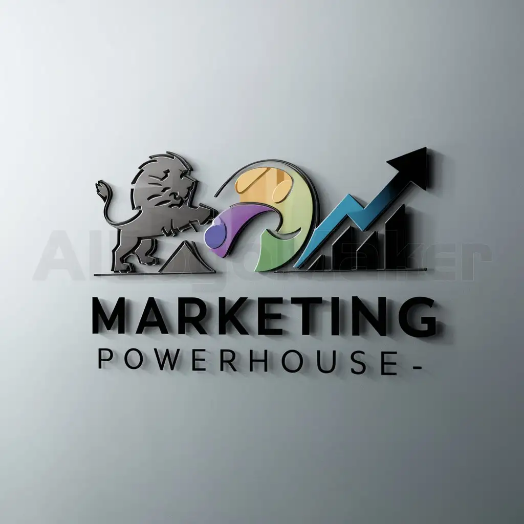 a logo design,with the text "marketing powerhouse", main symbol:fearless, creative, and improvement,Moderate,clear background