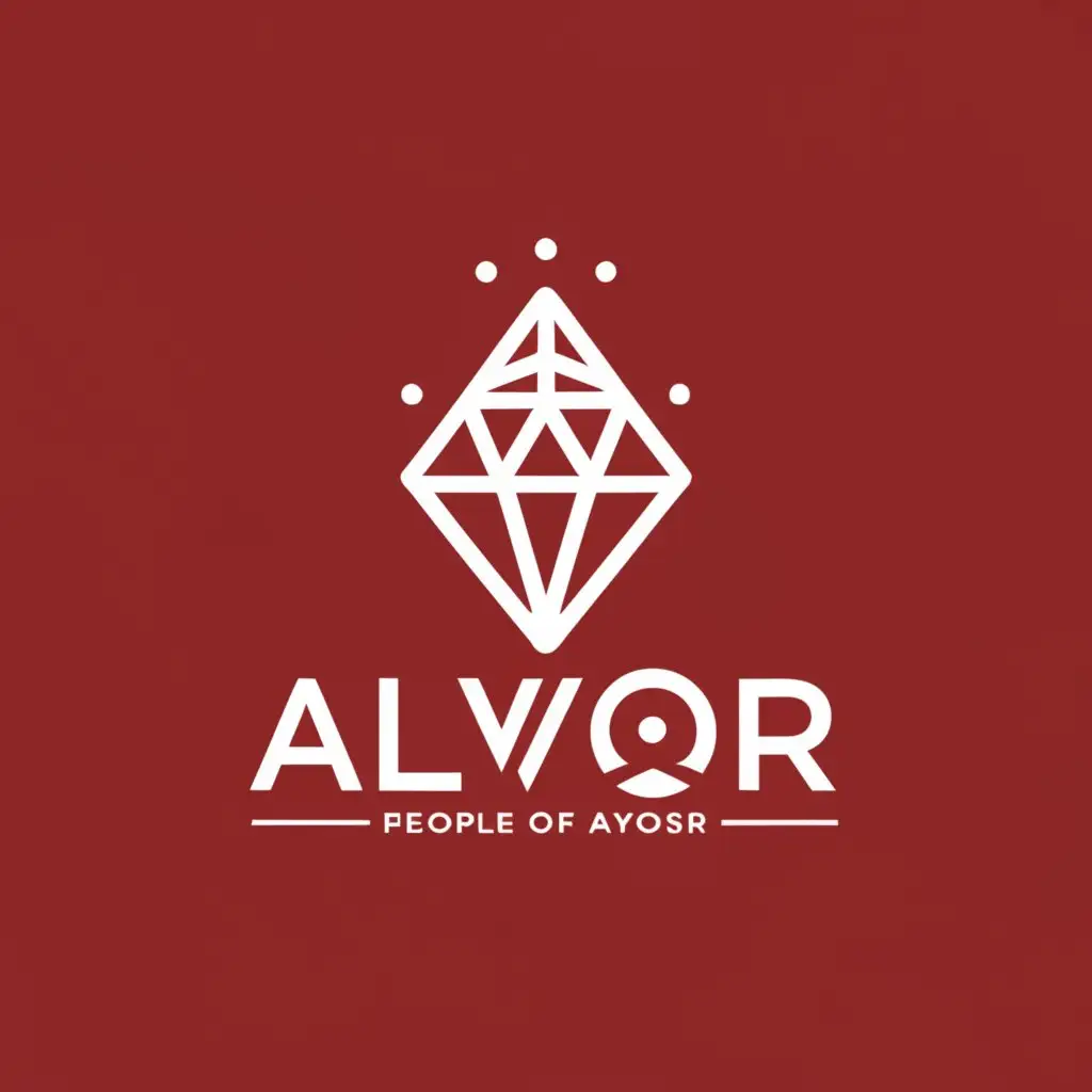 a logo design,with the text "People of Alyosr", main symbol:a jewel mixed with coral,Moderate,clear background