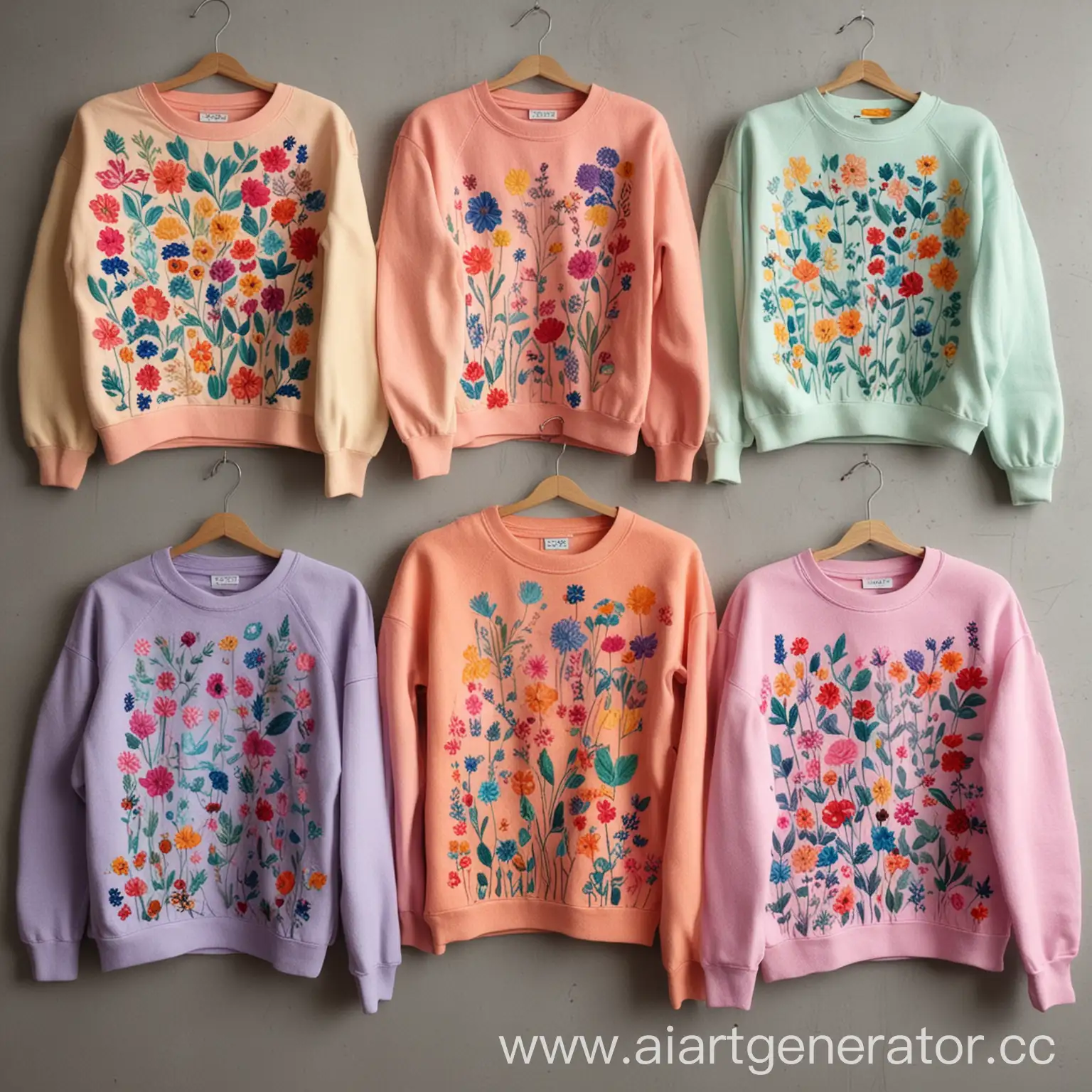 Collection-of-6-Unique-Patchwork-Sweatshirts-in-Vibrant-Colors