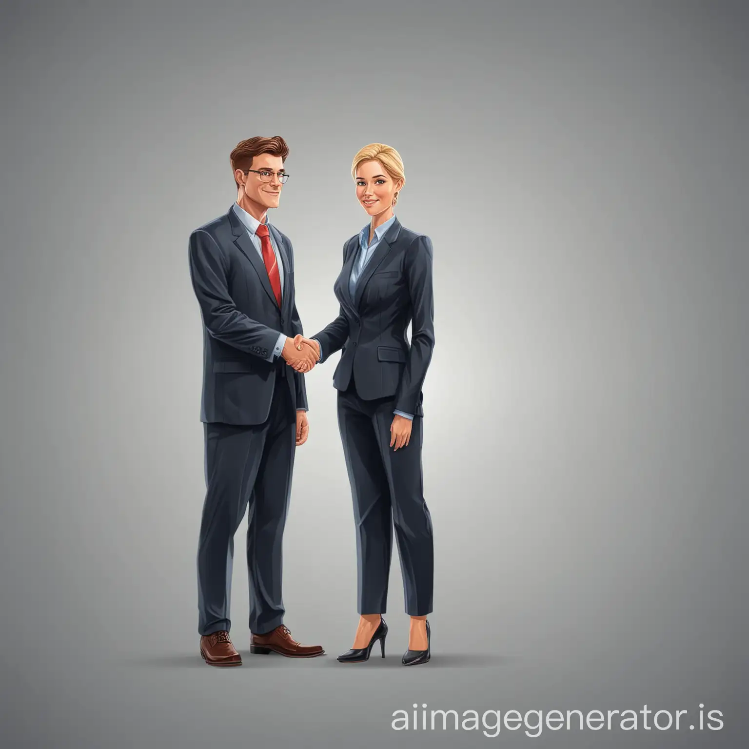 office and ceo handshake full body vector