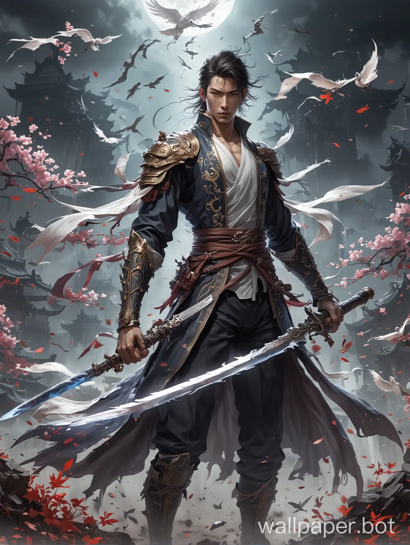 Handsome-Immortal-Cultivator-Battling-Infinite-Terror-with-Flying-Sword-in-Chinese-Fantasy-Style