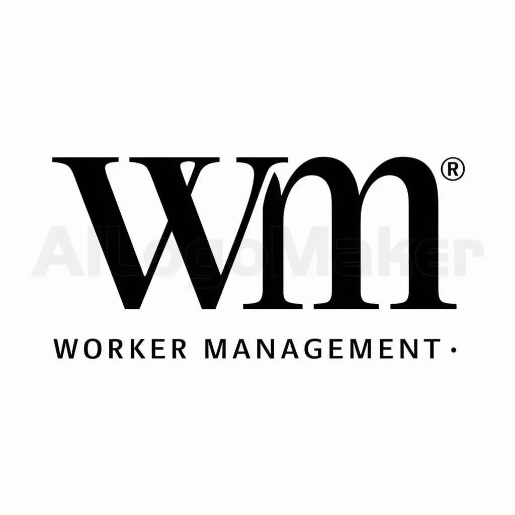 a logo design,with the text "worker management", main symbol:wm,Moderate,be used in Others industry,clear background