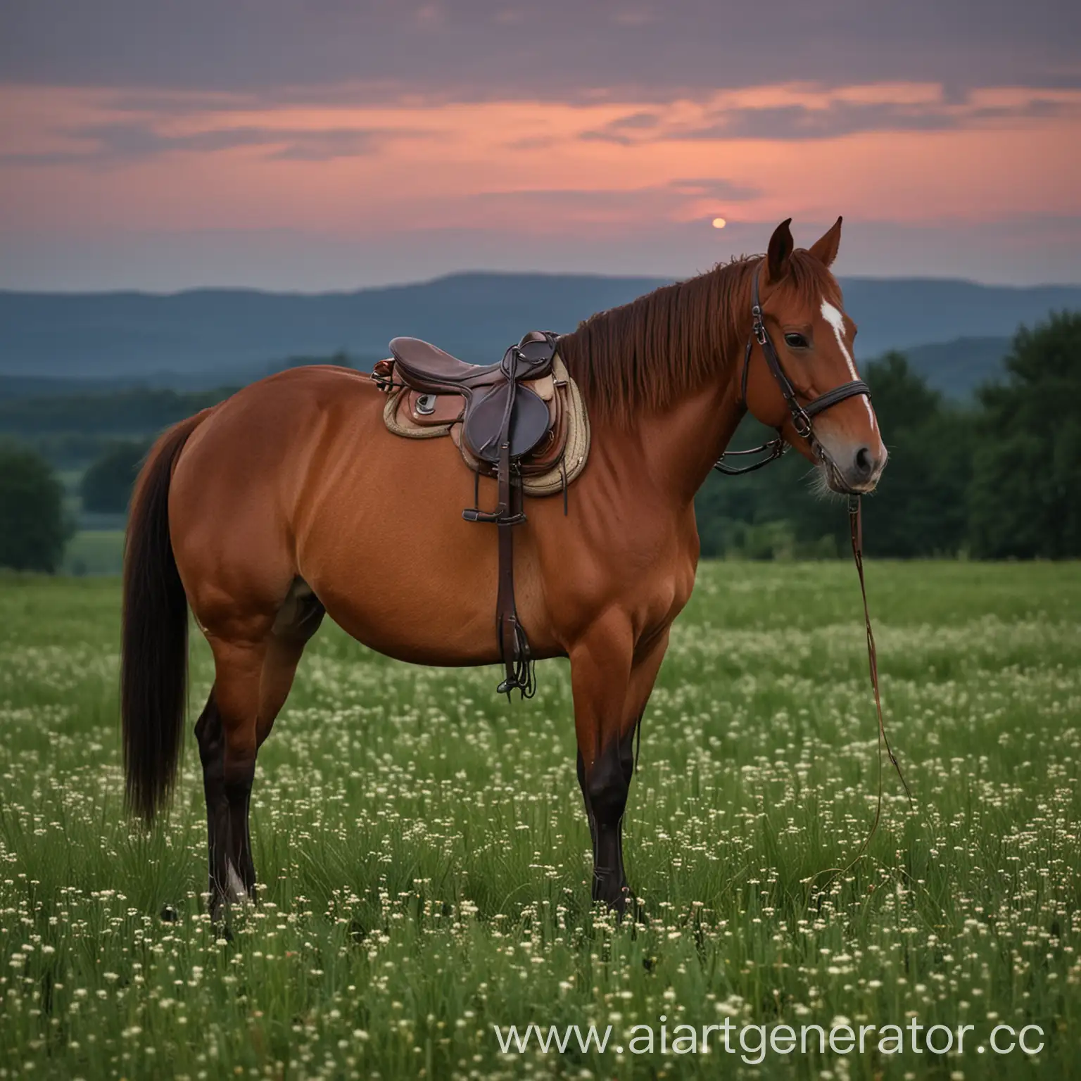 Horse-with-Little-Glowworms-in-Summer-Twilight