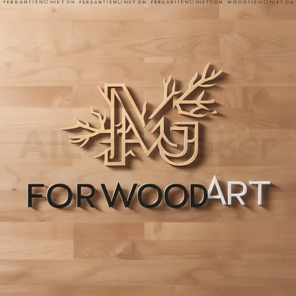 a logo design,with the text "ForWoodArt", main symbol:MG,complex,be used in wood industry,clear background