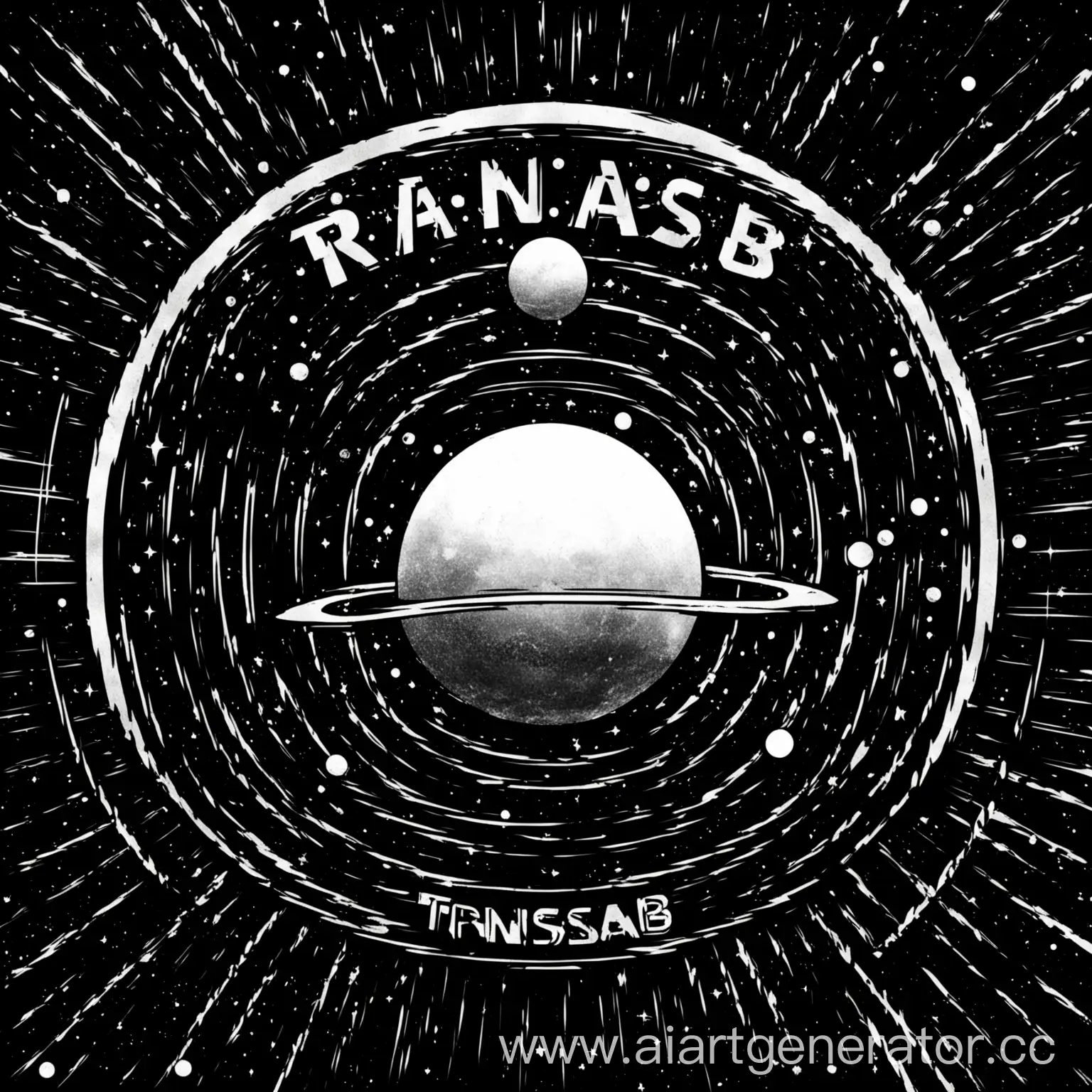 Надпись Transab в чёрном цвете. Фон просто белым цветом. Сбоку была иконка планеты в чёрном цвете
