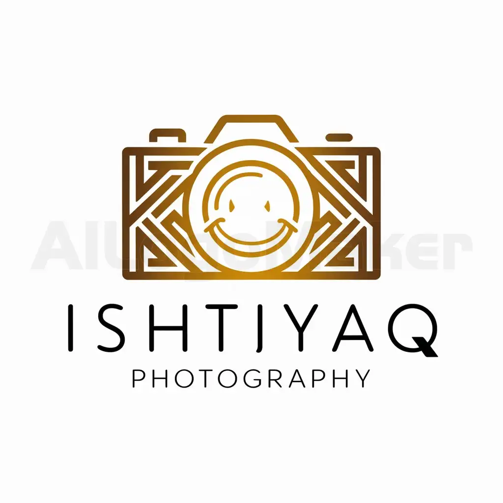LOGO-Design-For-Ishtiyaq-Photography-Elegant-Handwritten-Text-with-Camera-Symbol
