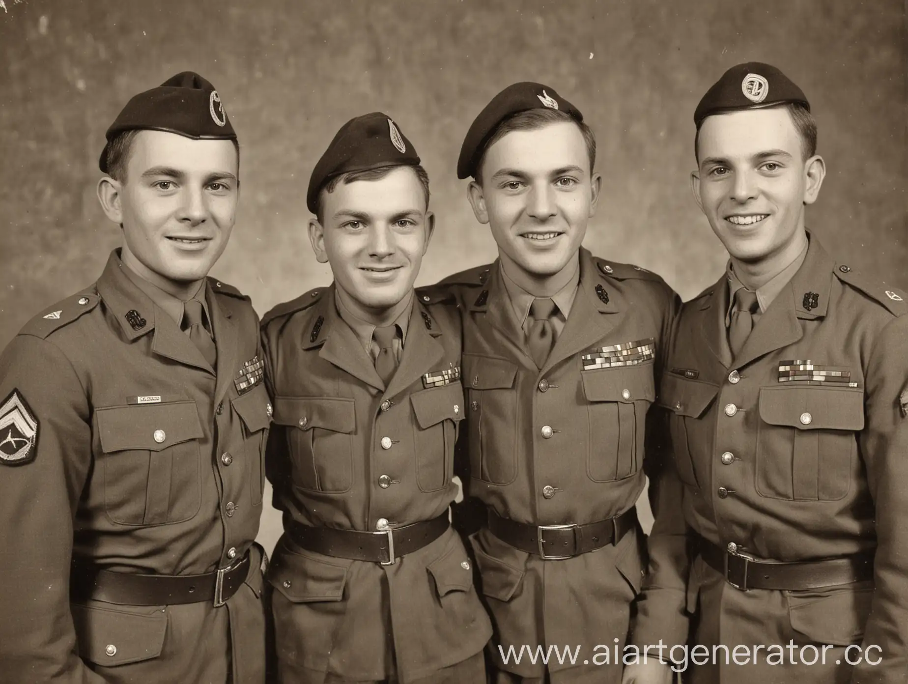 3 солдата, 1963 год, старое фото, 