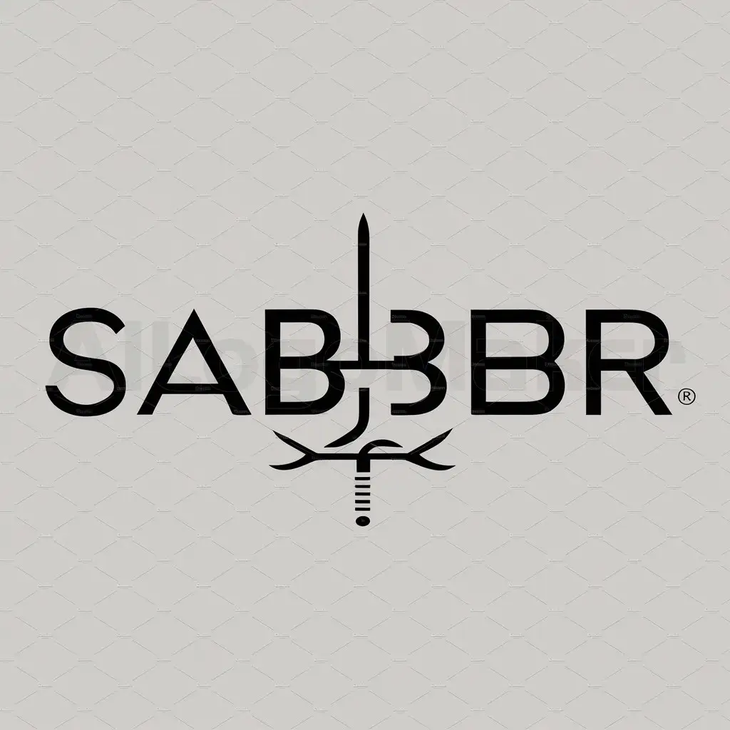 a logo design,with the text "Saber", main symbol:SABERSCYBR,Minimalistic,be used in Others industry,clear background