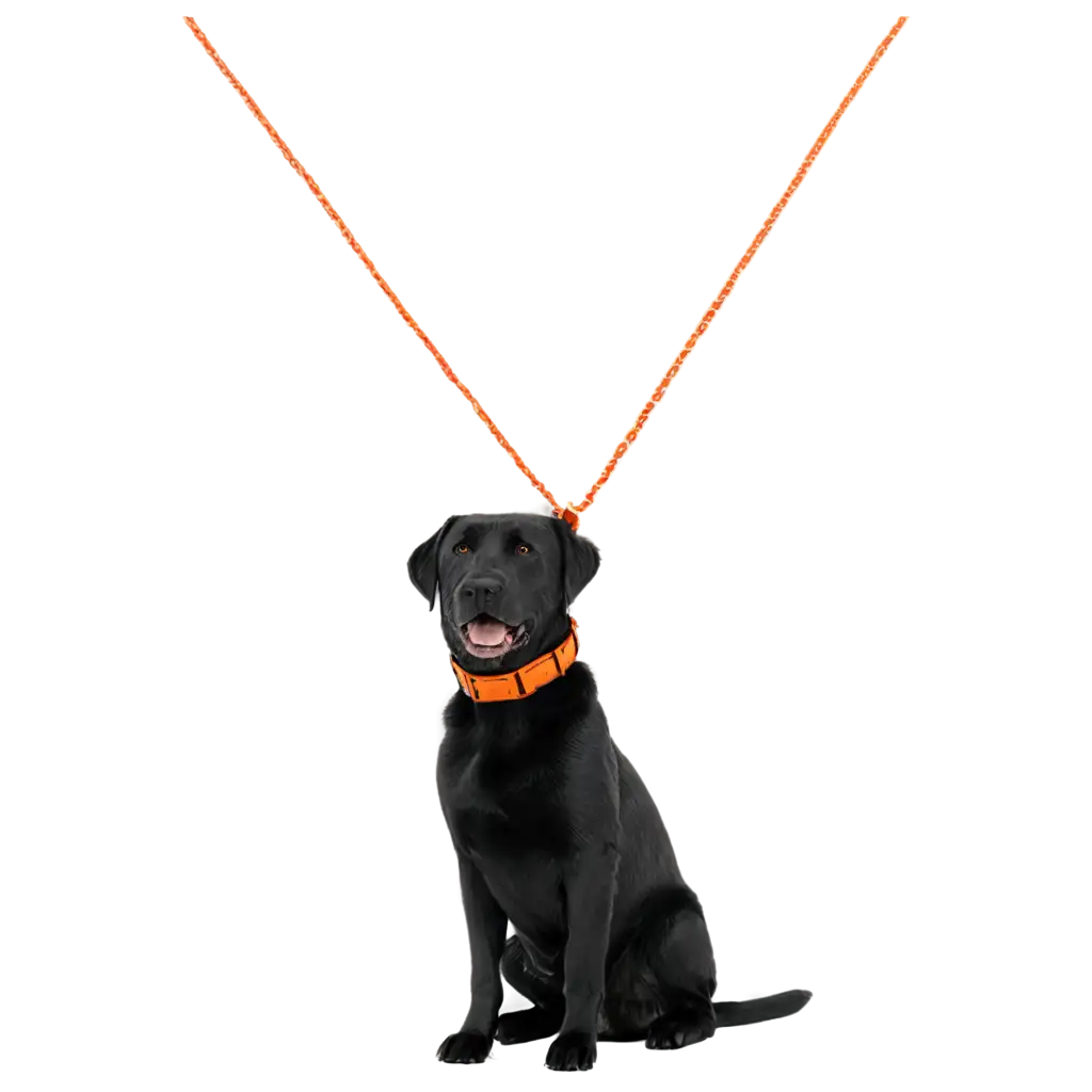 HighQuality-Zwarte-Labrador-PNG-Image-with-Oranje-Halsband