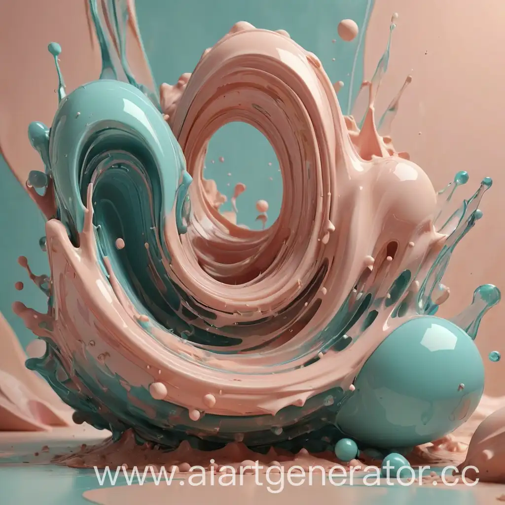 Futuristic-Clay-and-Glass-Exhibition-with-Soft-Pink-and-Turquoise-Splashes