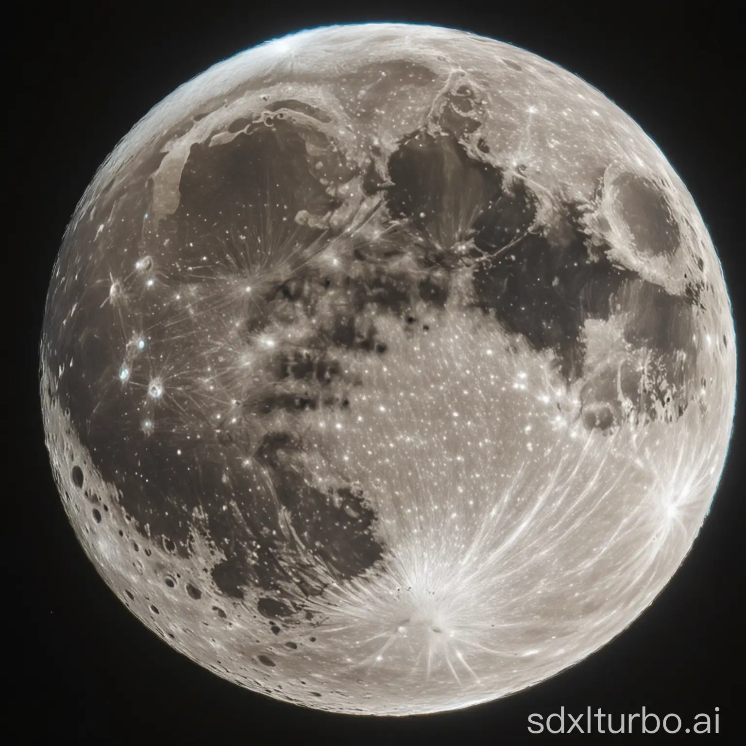 give me an image of the moon up close with the background of space