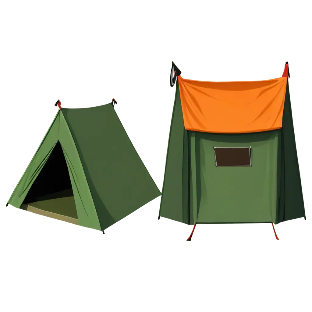 Vibrant-Camping-Tent-Cartoon-PNG-Illustrating-Outdoor-Adventure-with-Clarity