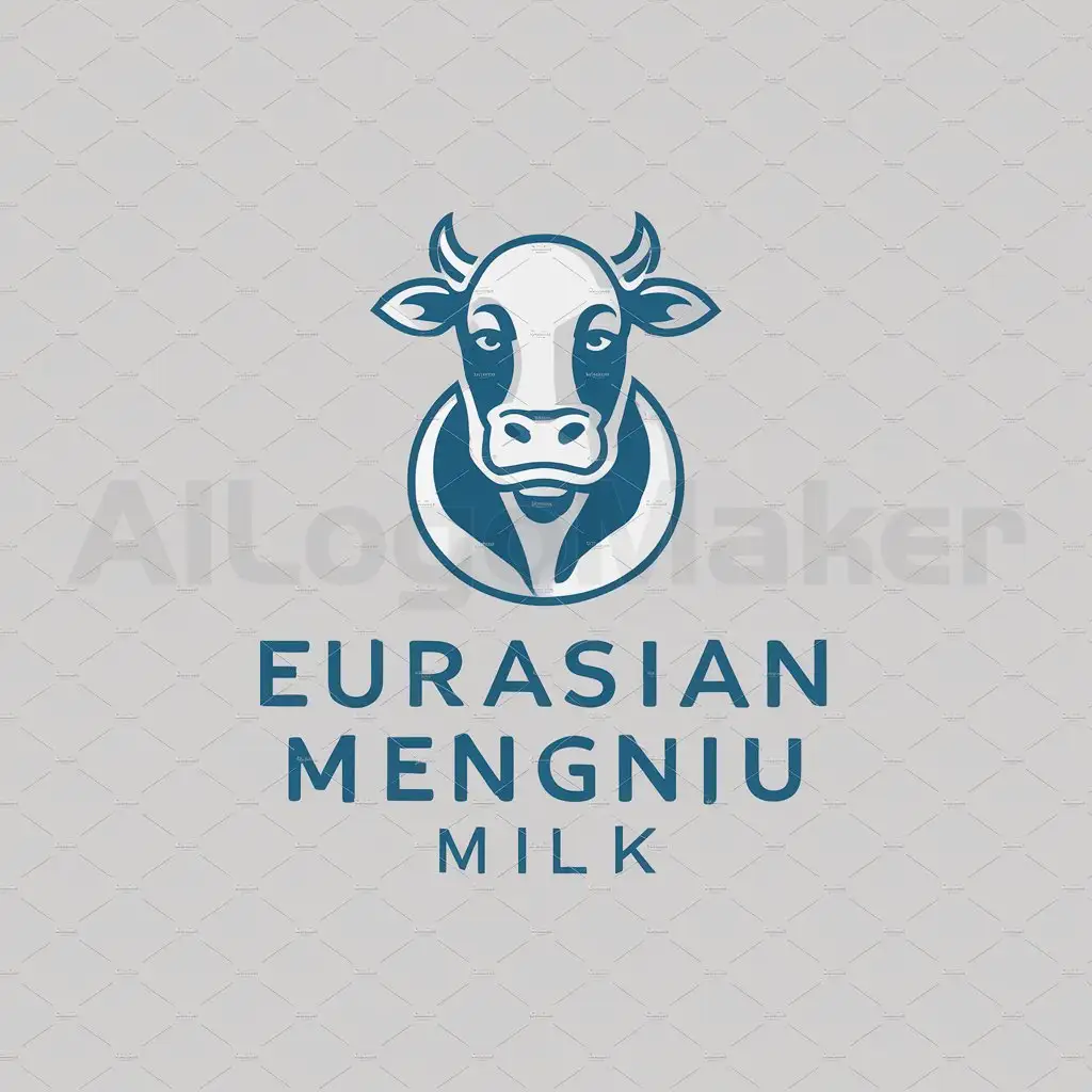 a logo design,with the text "Eurasian Mengniu Milk", main symbol:cow,Moderate,be used in Retail industry,clear background