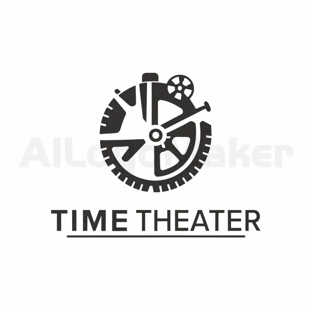 LOGO-Design-for-Time-Theater-Classic-Clock-Film-Emblem-on-Clear-Background