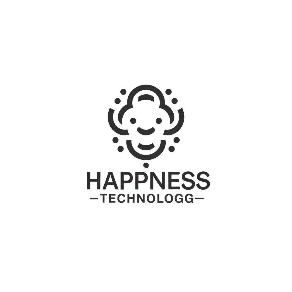 a logo design,with the text "Happiness technology", main symbol:Happiness,Умеренный,be used in Технологии industry,clear background