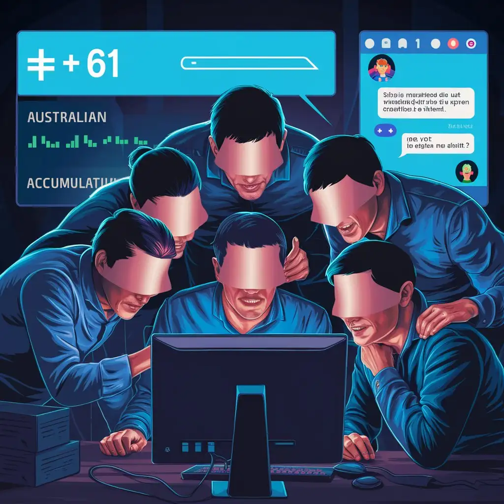 Scammers Typing 61 Australian Dollars on Screen