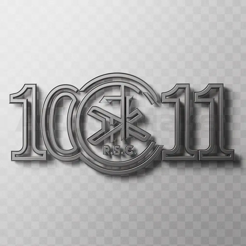 a logo design,with the text "1011", main symbol:R.S.C,complex,clear background