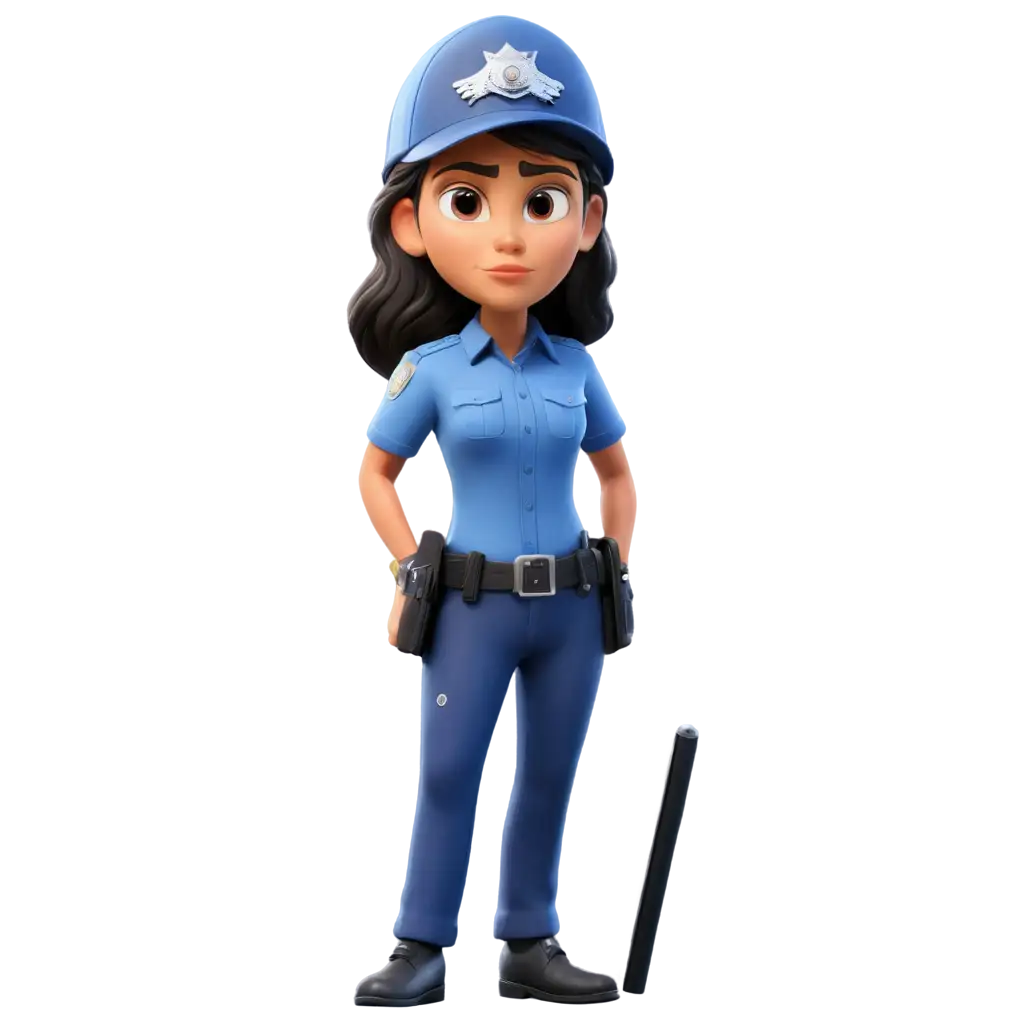 cartoon figure of an upset police woman