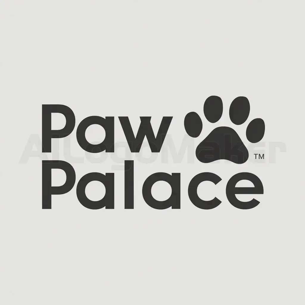 a logo design,with the text "Paw Palace", main symbol:Paw,Moderate,be used in Animals Pets industry,clear background