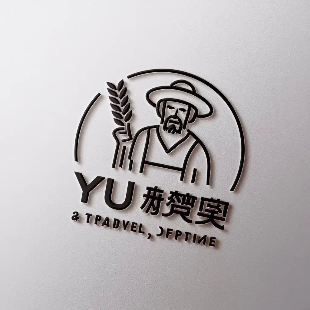 LOGO-Design-for-yu-Old-Farmer-with-Grain-Symbol-for-Travel-Industry-with-Clear-Background