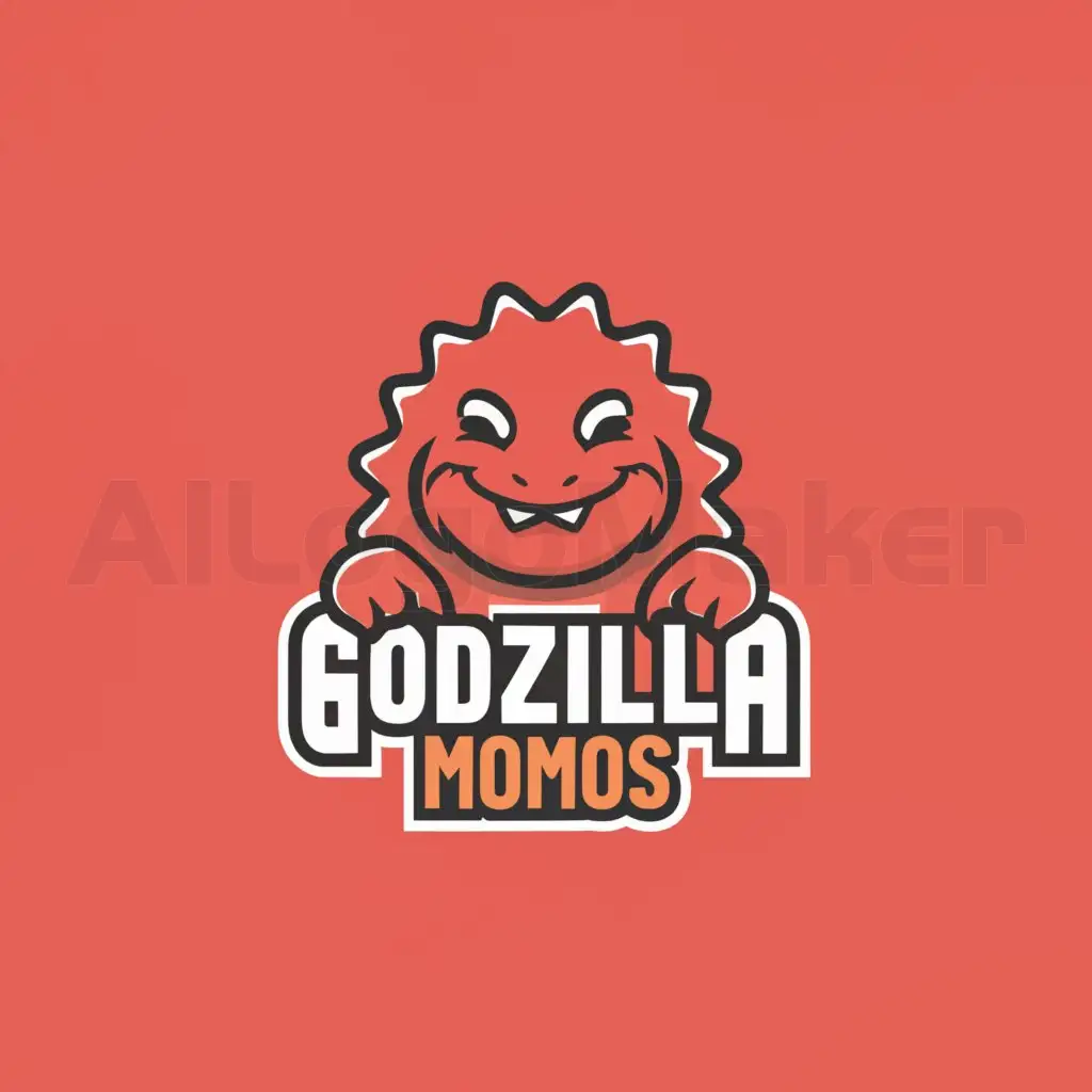 a logo design,with the text "Godzilla momos", main symbol:Cute Godzilla face,Minimalistic,be used in Restaurant industry,clear background