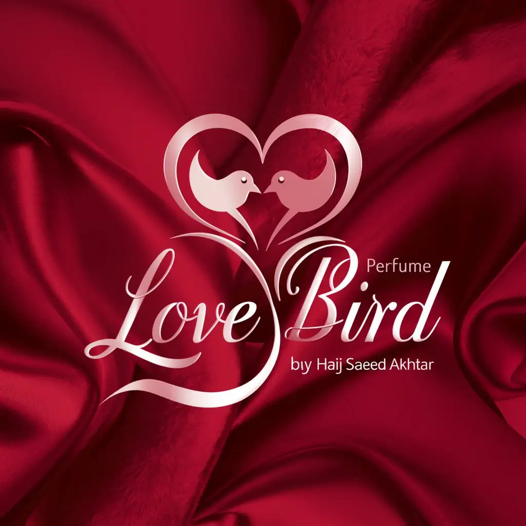 Logo of perfume "Love Bird" by Haji Saeed Akhtar, Scarlet background