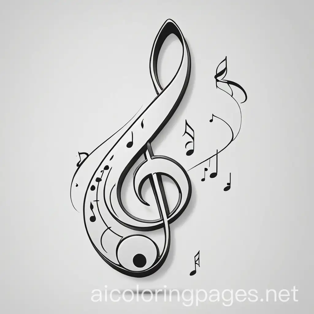 Simplicity-in-Musical-Note-Coloring-Page-on-White-Background