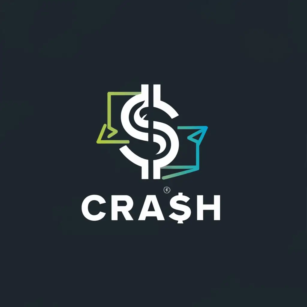 a logo design,with the text "CRA$H", main symbol:A logo for a financial company that deals with cash and credit called CRA$H,Moderate,be used in Finance industry,clear background