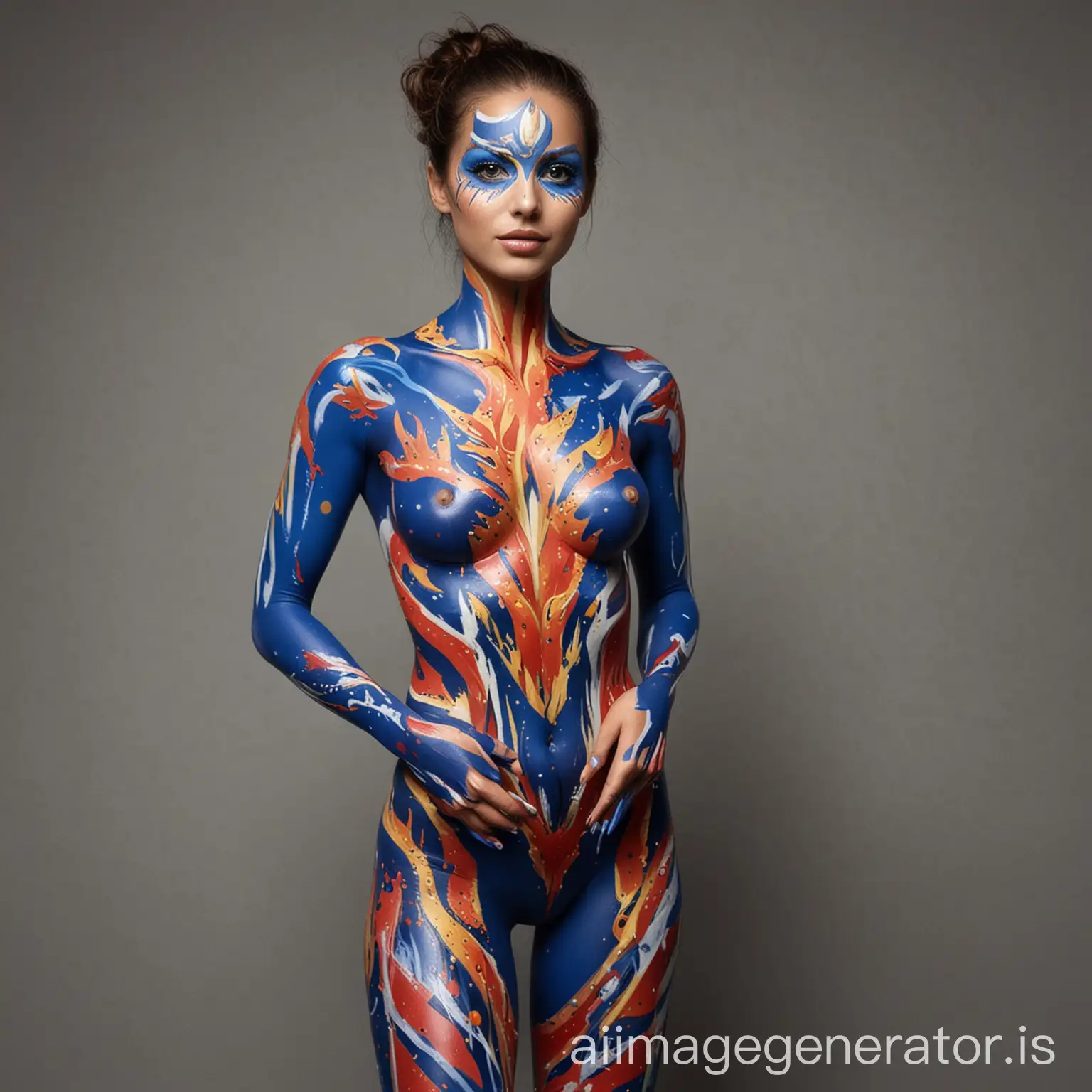 Colorful-Body-Paint-Art-Performance